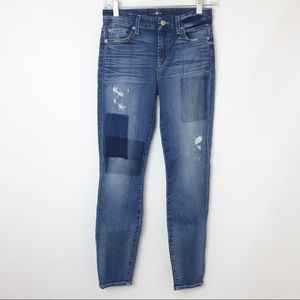 7 FOR ALL MANKIND | Patchwork Skinny Jeans 25